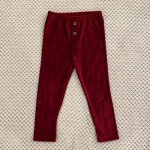 Girl’s Velvet Burgundy Leggings